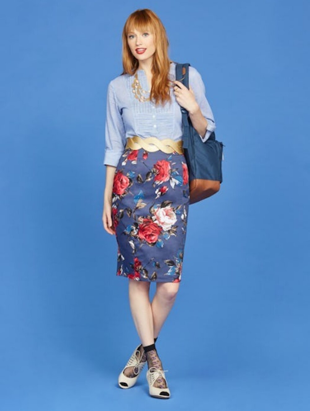 ModCloth 'Sass What I'm Talking About' Pencil Skirt (M) - Purple Floral